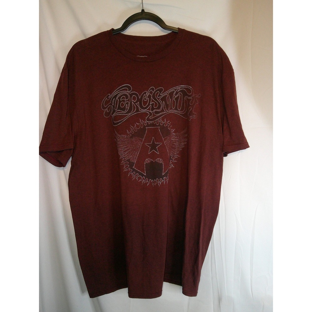 Aerosmith Band‎ T Shirt Graphic Tee Maroon Rock Music Men's 2XL